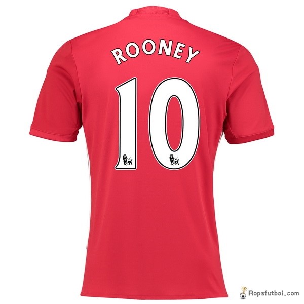 Camiseta Manchester United Replica Primera Ropa Rooney 2016/17 Rojo